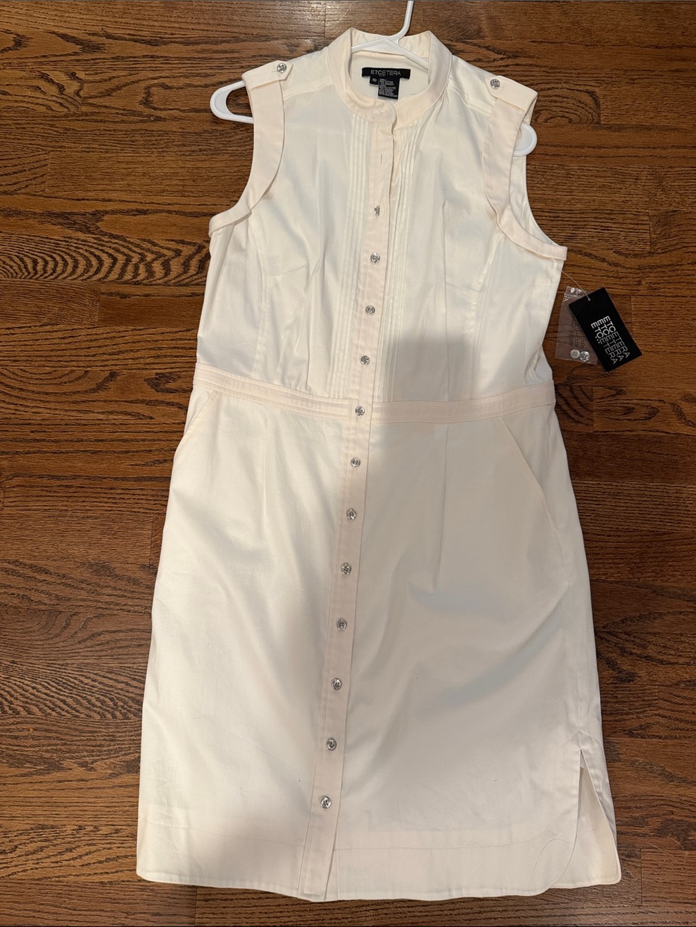 Etcetera Sleeveless Catherine white Button-Front Dress sz 10 nwt
